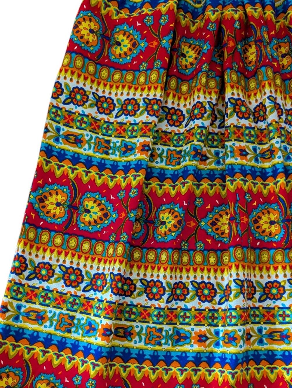 Vtg 60s Leland Of California Boho Long Sleeve Maxi Dress Hippie Multicolor - Picture 5 of 11